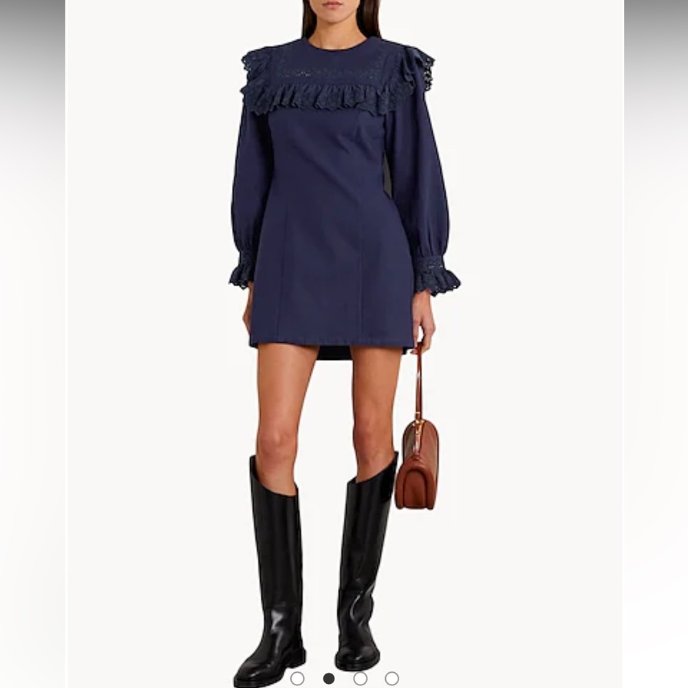 Doen NWT Minore Navy Mini Dress Size Medium NEW Fall Dress